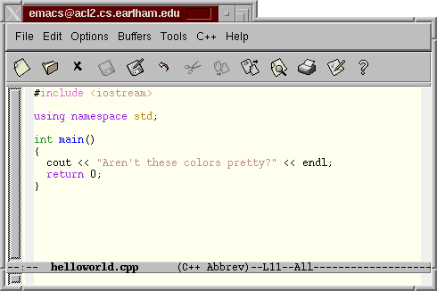 syntax highlighting example