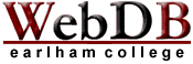 [webdbLogo.png] WebDB at Earlham College logo